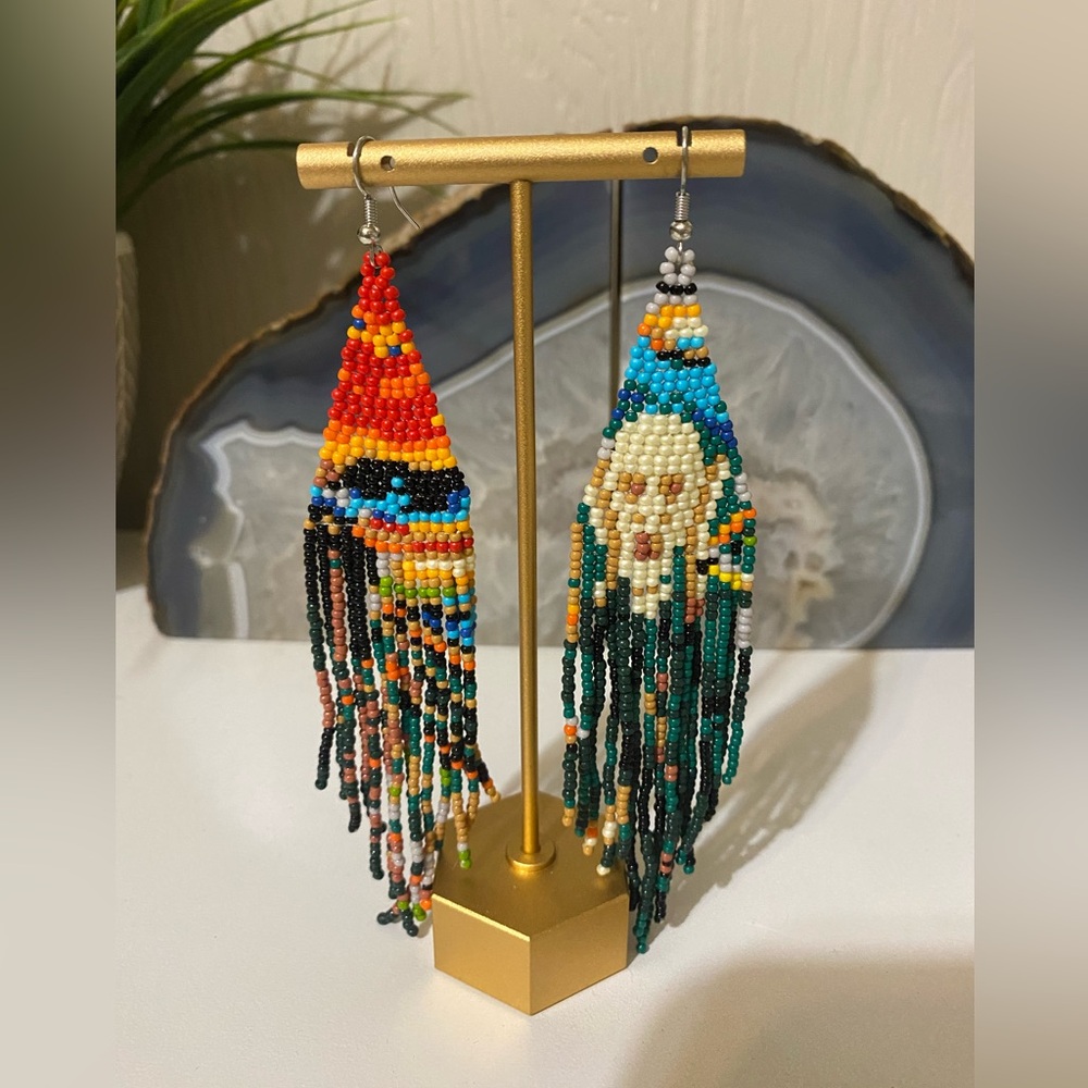 Hand made Native American/ boho style Beaded Earrings